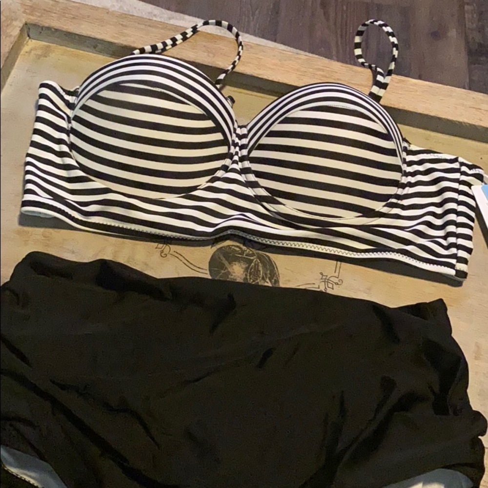 Cupshe All about U Stripe High Waisted Bikini
